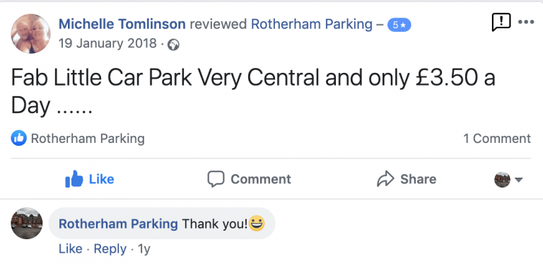 Reviews for Car Park in Rotherham from Facebook page