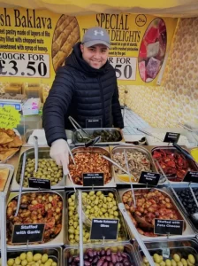 Visit Rotherham Market for a unique food shopping experience. Satisfy your cravings with delicious baklava and a variety of olives. Indulge now!