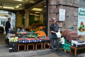 Fresh Produce Market in Rotherham - Colorful Vegetable Stand