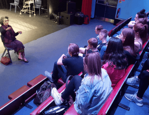 Rotherham College Performing Arts lecture, attentive students