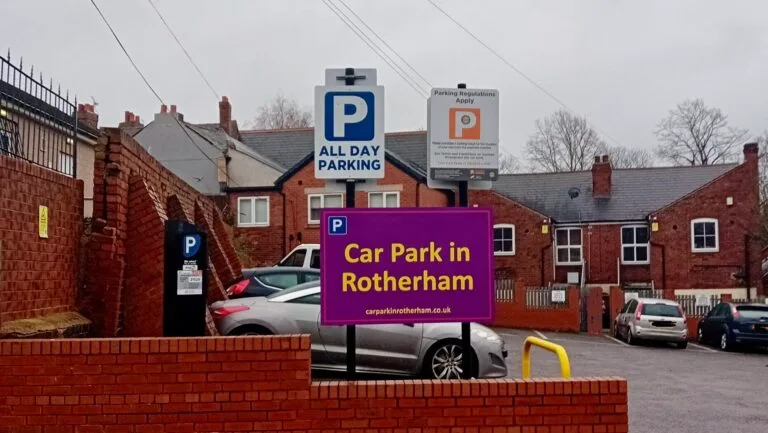 Secure Car Parking Lot in Rotherham - Entrance View